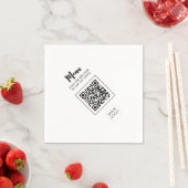 Serviette En Papier Logo d'entreprise simple et code QR Serviettes pro (En situation)