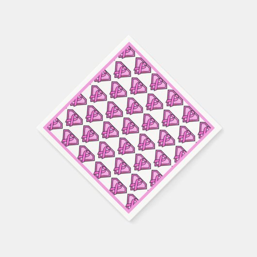 Serviette En Papier Logo Diamond de sensibilisation au cancer du sein (Coin)