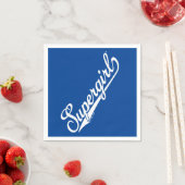 Serviette En Papier Logo du nom étoilé Supergirl Baseball (En situation)