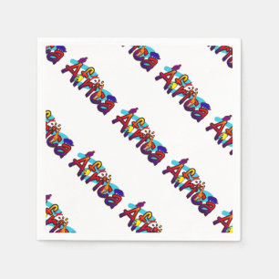 Serviette En Papier Logo du safari coloré Afrique