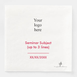Serviette En Papier Logo du séminaire en personne cerise et blanc