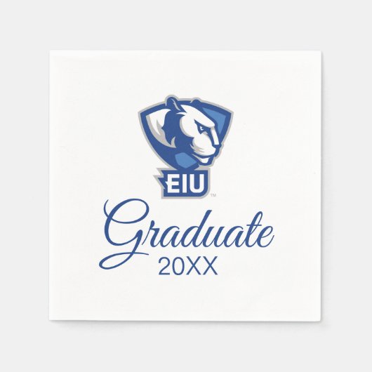Serviette En Papier Logo Eastern Illinois University Panthers (Devant)