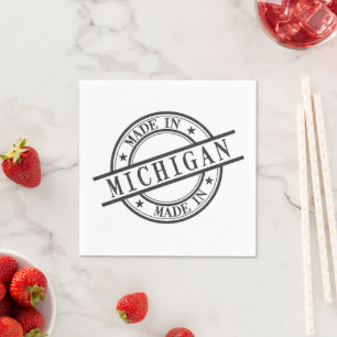 Serviette En Papier Logo En Caoutchouc Noir Du Michigan