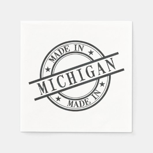 Serviette En Papier Logo En Caoutchouc Noir Du Michigan (Devant)