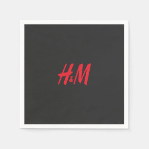Serviette En Papier logo h et m rouge sur un arrière - plan noir