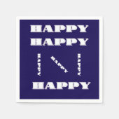Serviette En Papier Logo HAPPY Bleu foncé (Devant)