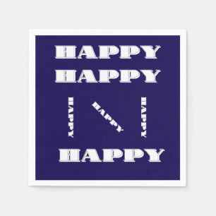 Serviette En Papier Logo HAPPY Bleu foncé