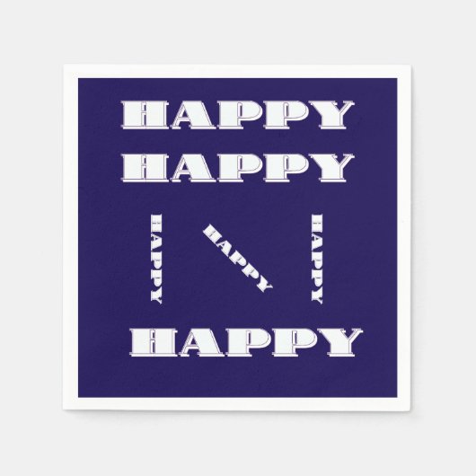 Serviette En Papier Logo HAPPY Bleu foncé (Devant)