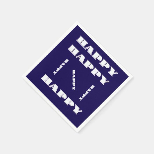 Serviette En Papier Logo HAPPY Bleu foncé (Coin)
