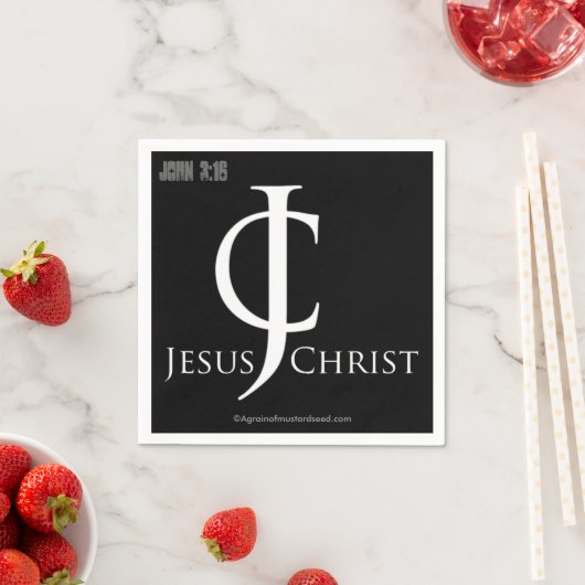 Serviette En Papier Logo Jésus Christ Christian (En situation)