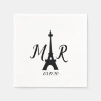 Logo mariage tour Paris noir blanc