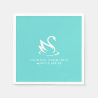 Logo minimaliste de cygne blanc sur Robin Oeuf Ble