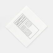 Serviette En Papier Logo Moderne Grey Initiales & Nom (Coin)