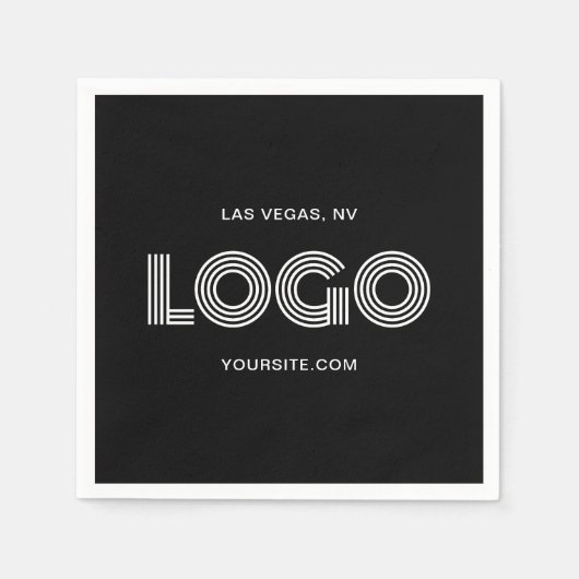 Serviette En Papier Logo moderne noir et blanc (Devant)
