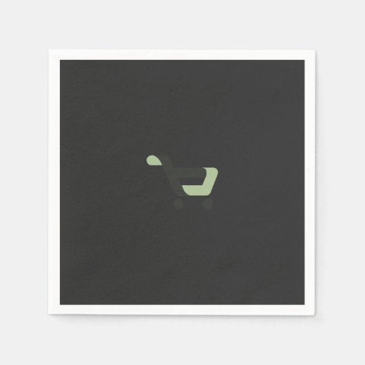 Serviette En Papier logo noir et vert avec panier (Devant)