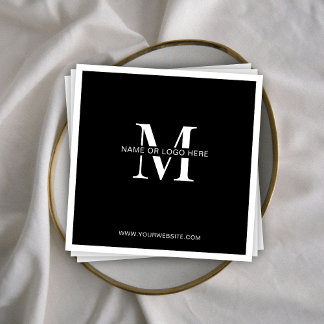 Serviette En Papier Logo noir minimaliste Événement commercial personn