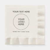 Serviette En Papier Logo personnalisable Texte Rein Rein Papier Ecru (Devant)