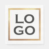 Serviette En Papier Logo personnalisé de l'entreprise avec cadre Gold (Devant)