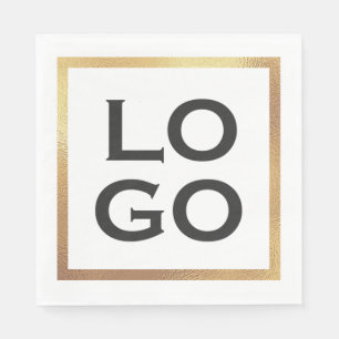 Serviette En Papier Logo personnalisé de l'entreprise avec cadre Gold