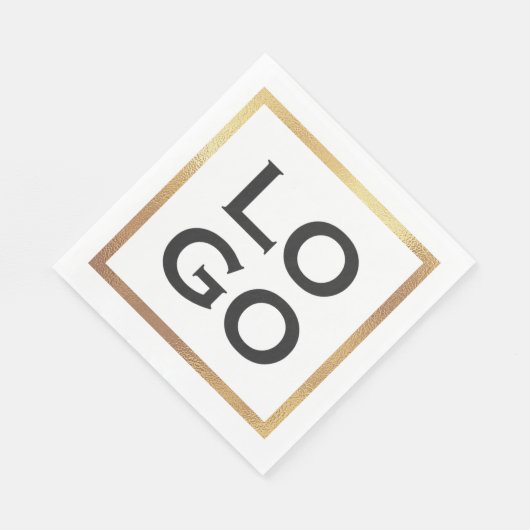 Serviette En Papier Logo personnalisé de l'entreprise avec cadre Gold (Coin)