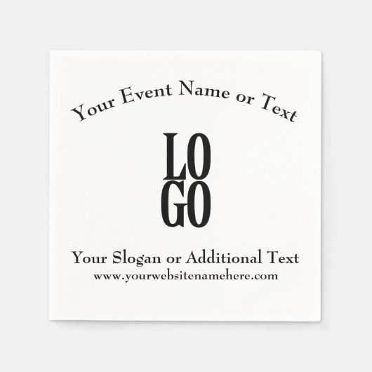Serviette En Papier Logo personnalisé de l'entreprise ou de l'entrepri (Devant)