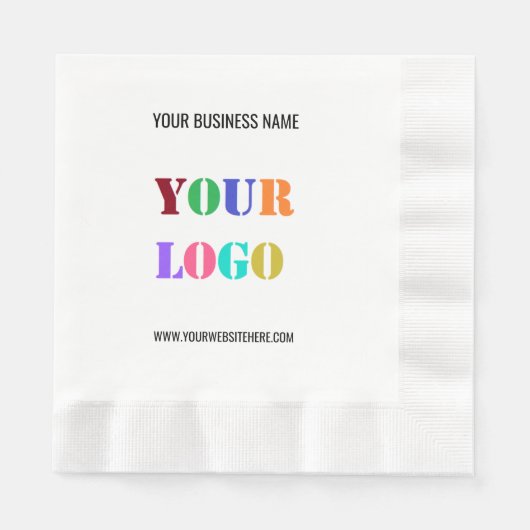 Serviette En Papier Logo personnalisé et texte professionnel serviette (Devant)