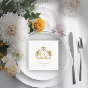 Serviette En Papier Logo personnalisé Monogramme Armoiries Lions