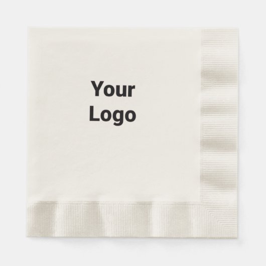Serviette En Papier Logo personnalisé simple et élégant ici serviettes (Devant)