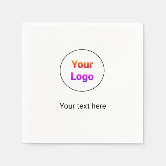 Serviette En Papier Logo personnalisé simple et élégant ici société (Devant)