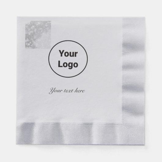 Serviette En Papier Logo personnalisé simple et élégant ici société (Devant)