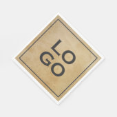 Serviette En Papier Logo personnalisé sur parchemin rustique avec cadr (Coin)