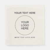 Serviette En Papier Logo Personnalisé Texte Standard Luncheon Ecru Pap (Devant)