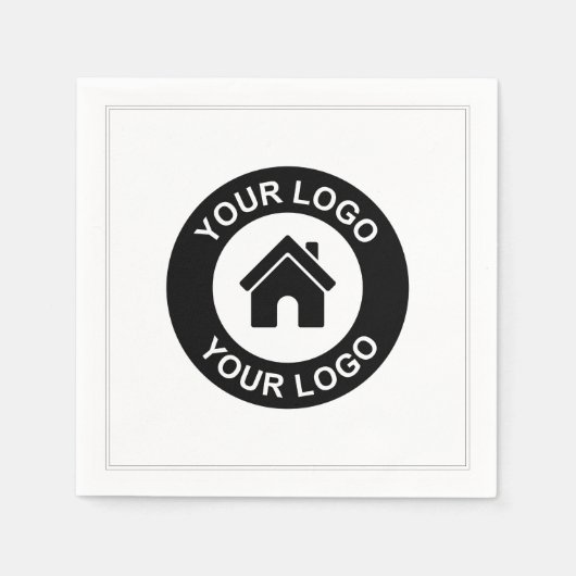 Serviette En Papier Logo Professionnel Personnalisé Ou Partie Image (Devant)