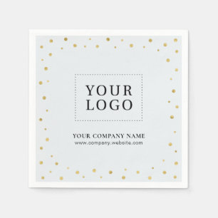 Serviette En Papier Logo promotionnel Confetti Gris & Or pour Entrepri