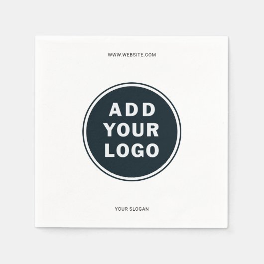 Serviette En Papier Logo promotionnel noir simple (Devant)