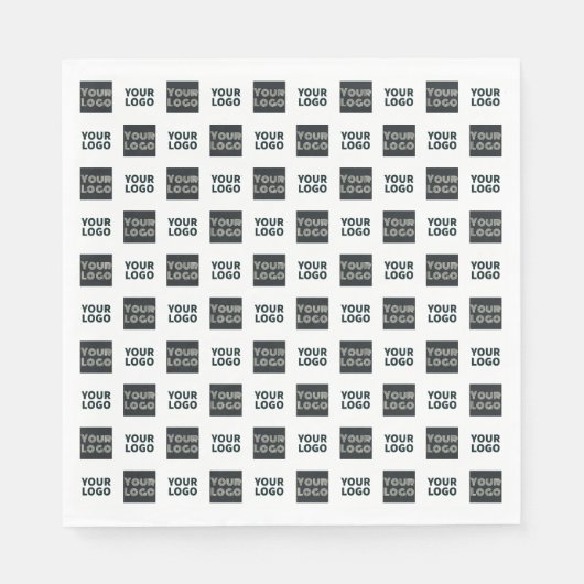 Serviette En Papier Logo simple à répétition 2 | Blanc (Devant)