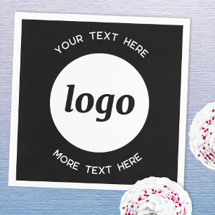 Serviette En Papier Logo simple et texte commercial promotionnel noir