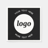 Serviette En Papier Logo simple et texte commercial promotionnel noir (Devant)