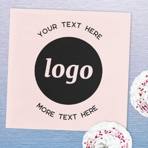 Serviette En Papier Logo simple et texte rose Business Promotionnels