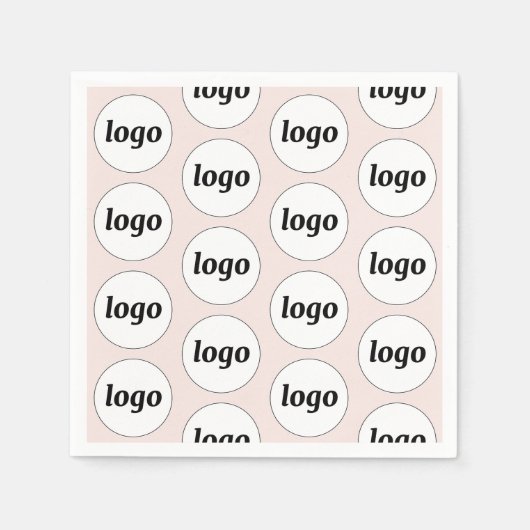 Serviette En Papier Logo simple Motif promotionnel Blush Pink (Devant)