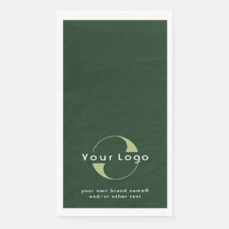 Serviette En Papier Logo sur Dark Green + White Text Company Business