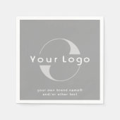 Serviette En Papier Logo sur Grey + White Text Company Business Paper (Devant)