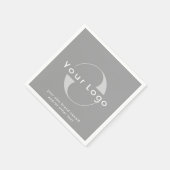 Serviette En Papier Logo sur Grey + White Text Company Business Paper (Coin)