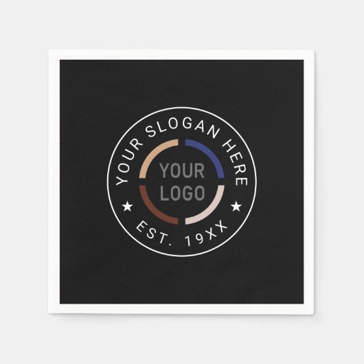 Serviette En Papier Logo sur mesure arrondi, marque commerciale (Devant)