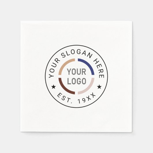 Serviette En Papier Logo sur mesure arrondi, marque commerciale (Devant)