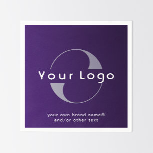 Serviette En Papier Logo sur Purple + White Text Company Business Pape