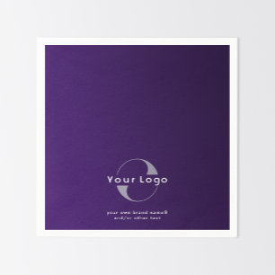 Serviette En Papier Logo sur Purple + White Text Company Business Pape