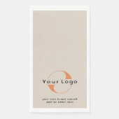 Serviette En Papier Logo sur Tan clair + Black Text Company Business P (Devant)