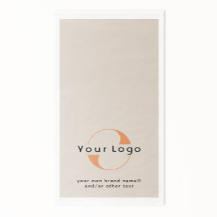 Serviette En Papier Logo sur Tan clair + Black Text Company Business P