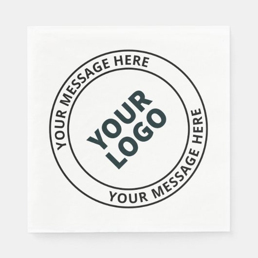 Serviette En Papier Logo téléchargé + Texte circulaire modifiable (Devant)